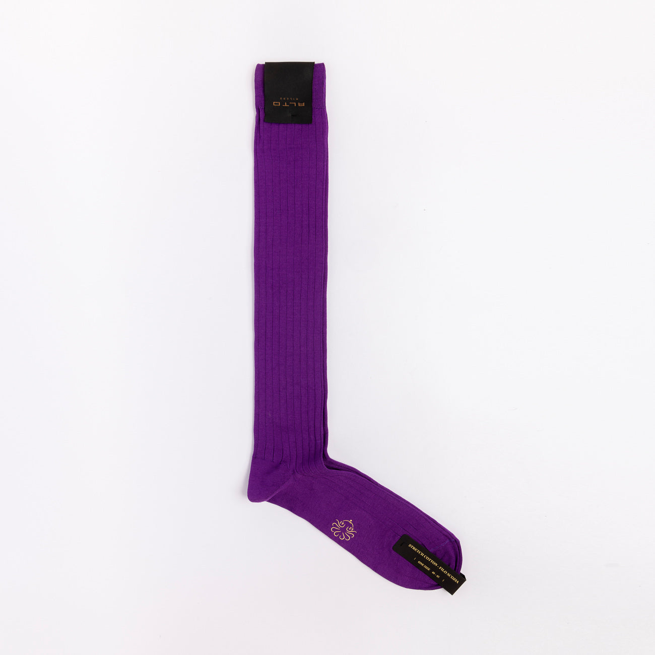 Calza Lunga Alto Milano N° 221 Long in cotone filo di scozia viola