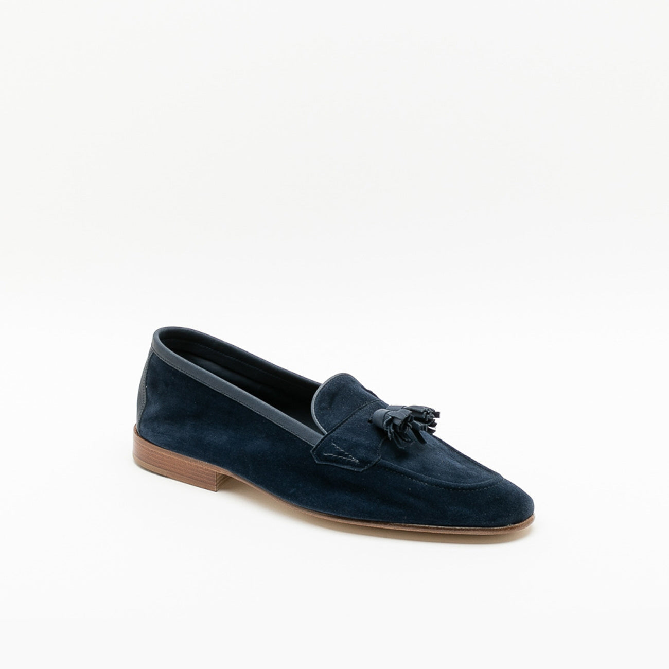 Mocassino Edward Green Portland in camoscio blu