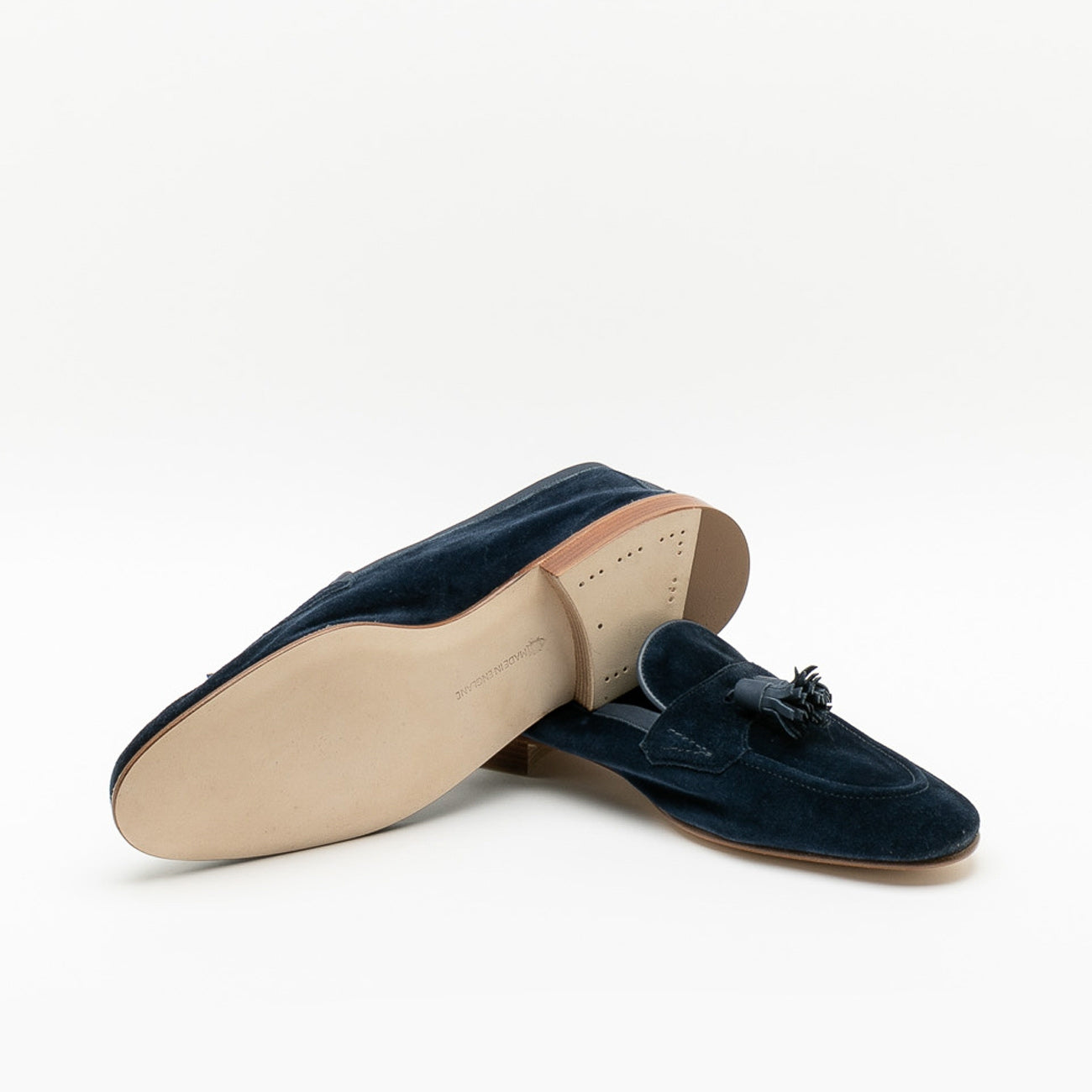 Mocassino Edward Green Portland in camoscio blu