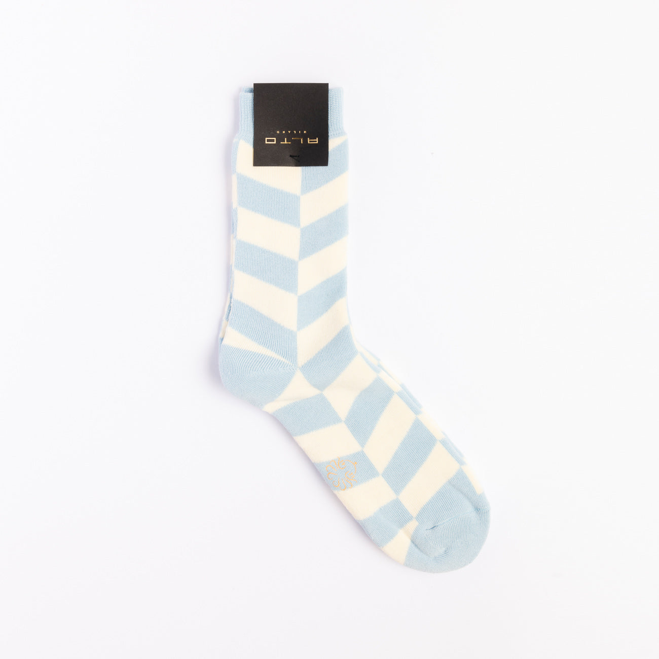 Calza corta Alto Milano Leccio Short in cotone spugna bianco e azzurro