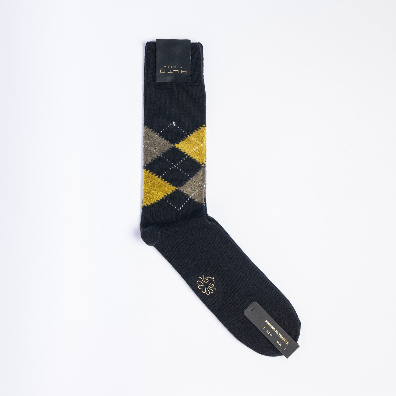 Calza corta Alto Milano René Short in lana merino extrafine nera