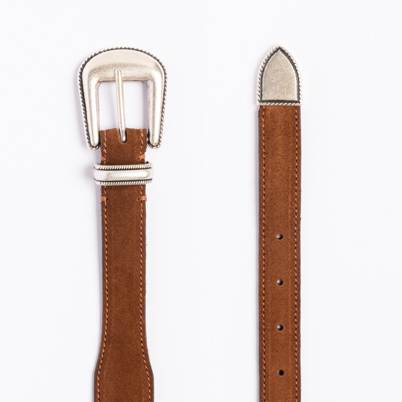 Alberto Luti 800 western belt in light brown suede