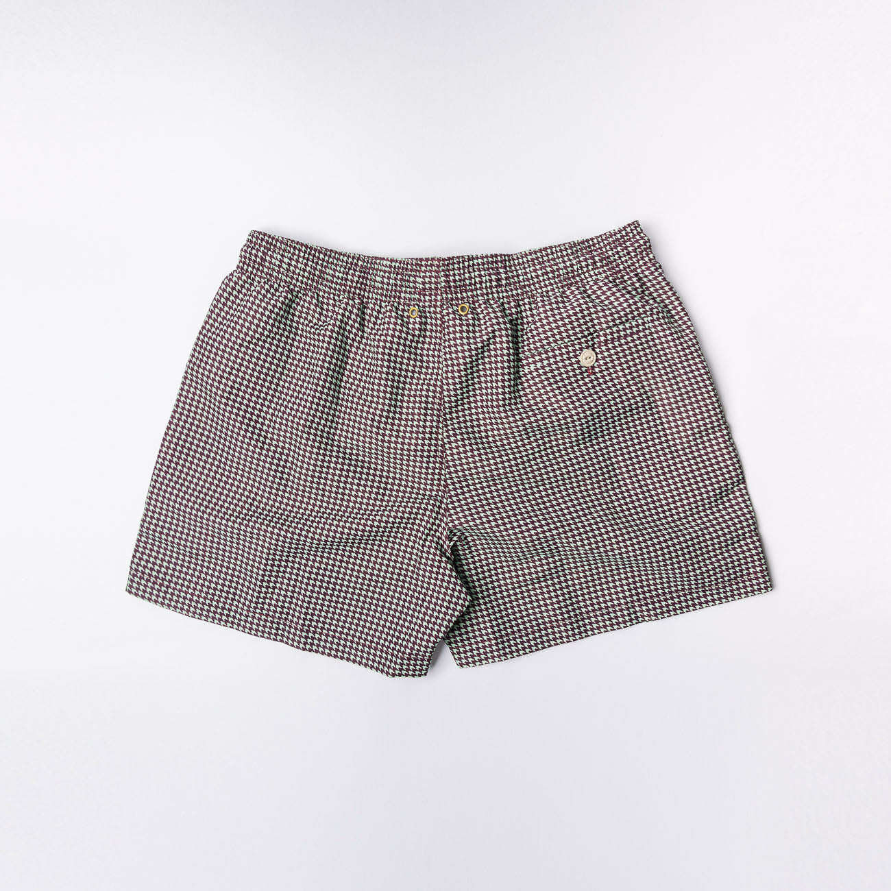Costume da bagno Alto Milano Poule Boxer in tessuto verde e bordeaux