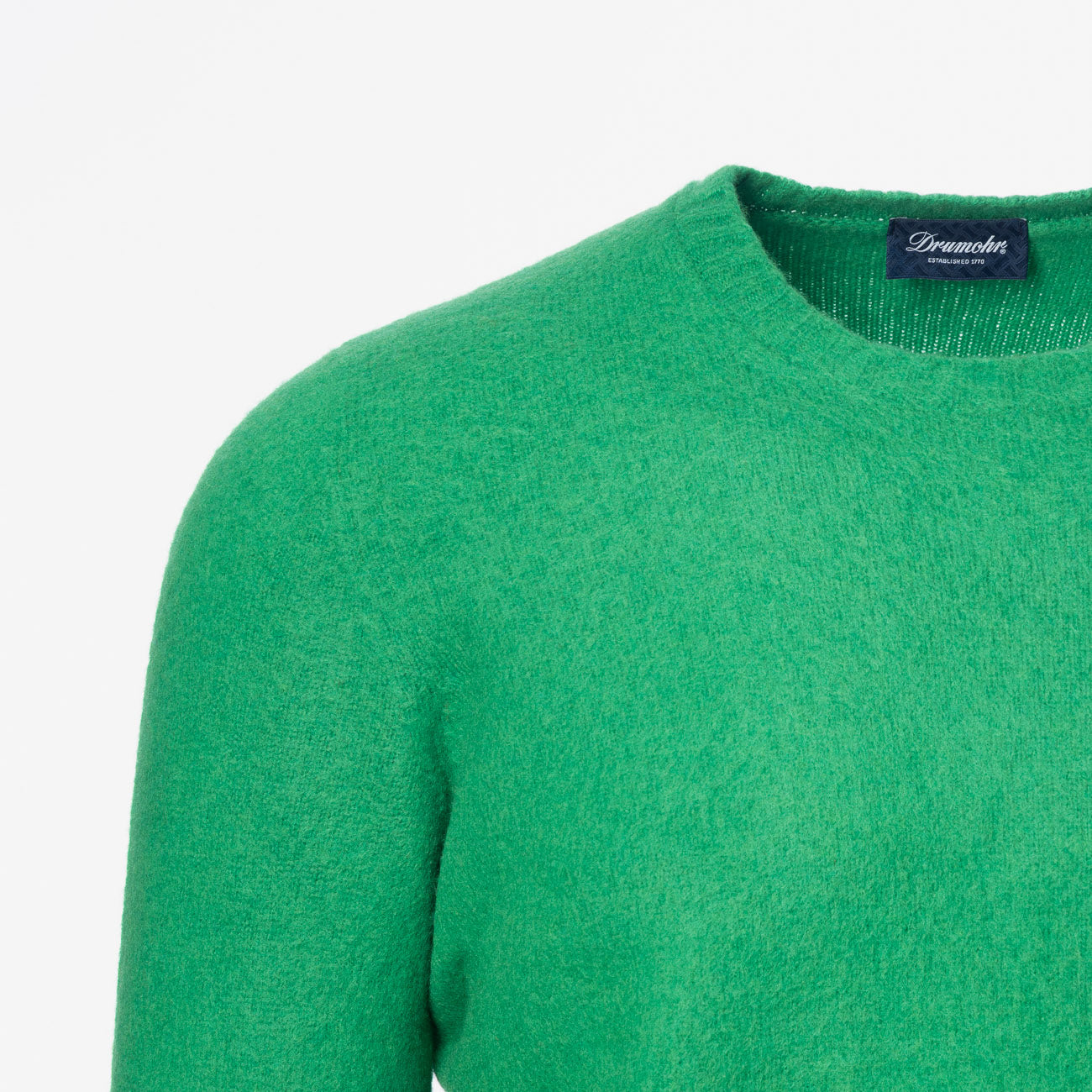 Maglione girocollo Drumohr in lana di agnello verde