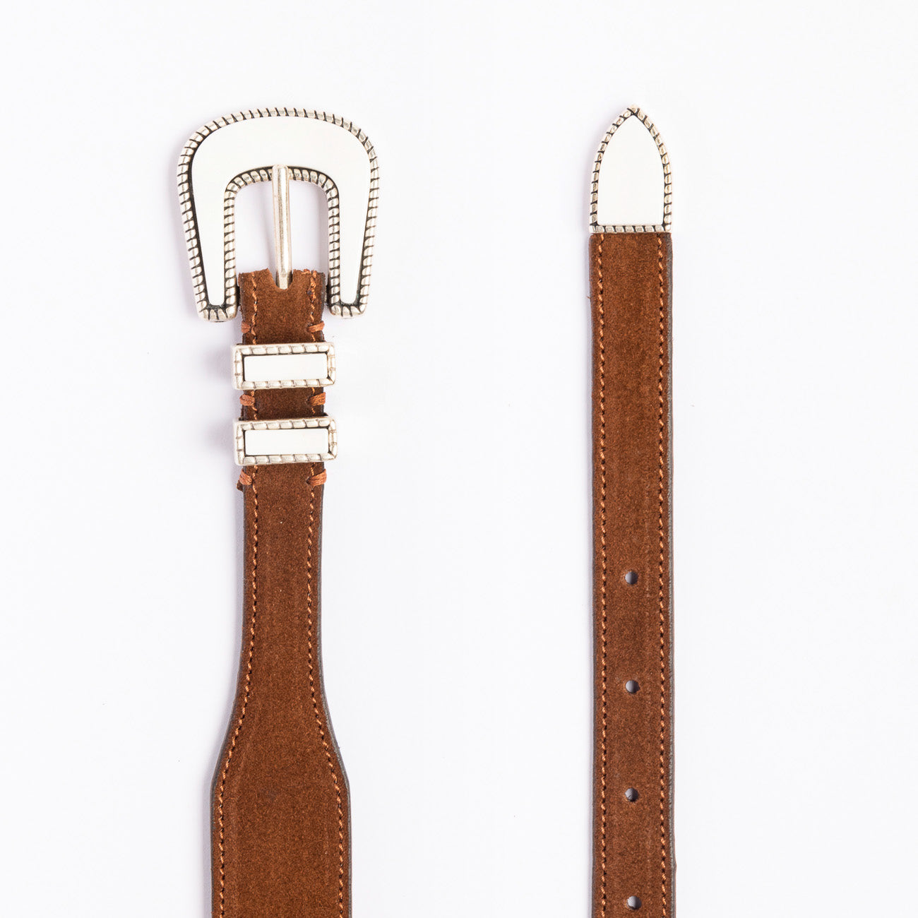 Alberto Luti 925 tan suede western belt