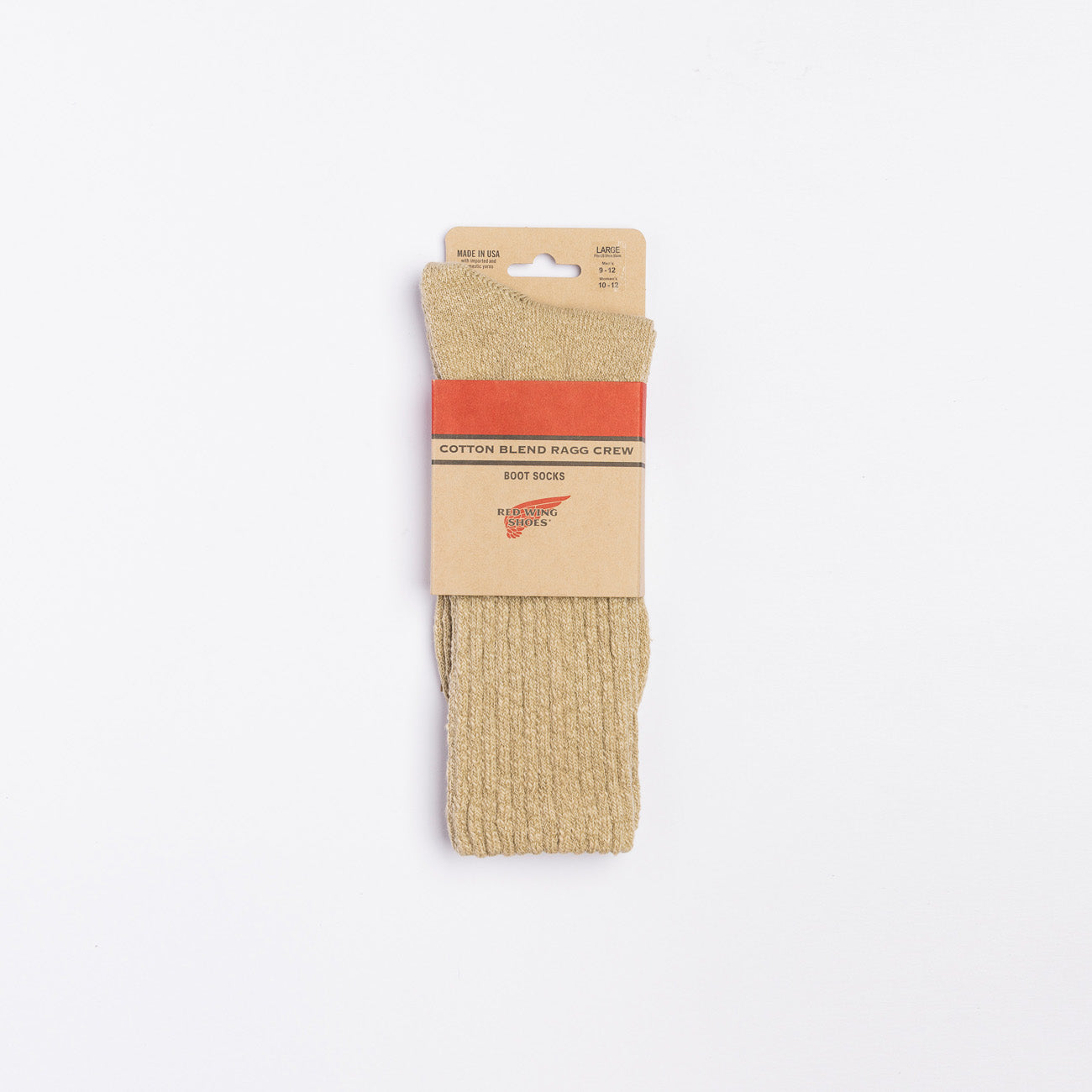 Calza corta Red Wing Cotton Blend Ragg Crew in cotone beige