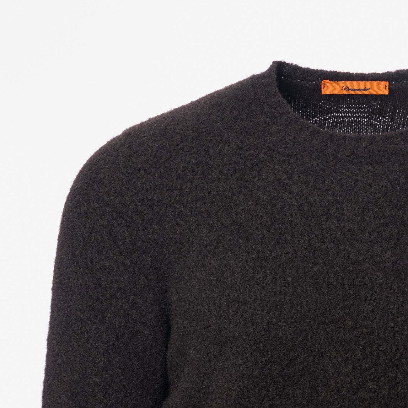 Maglione girocollo Drumohr in lana di agnello marrone