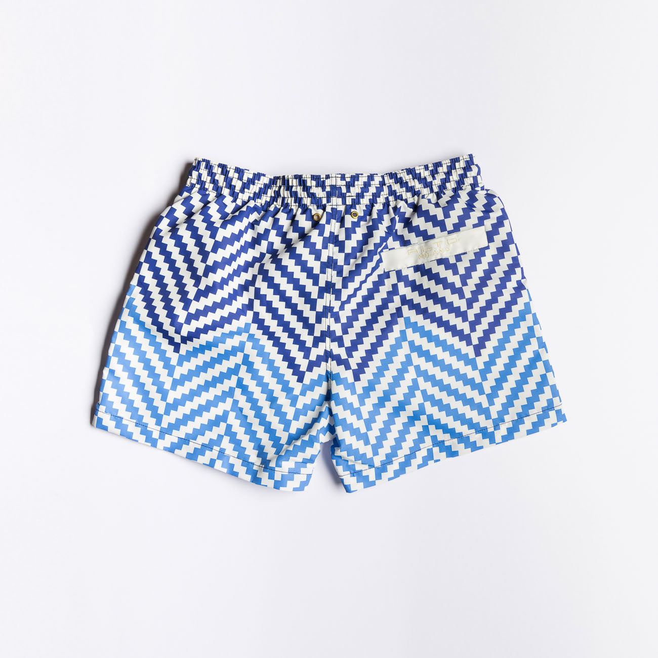 Costume da bagno Alto Milano Bone Boxer in tessuto bianco azzurro