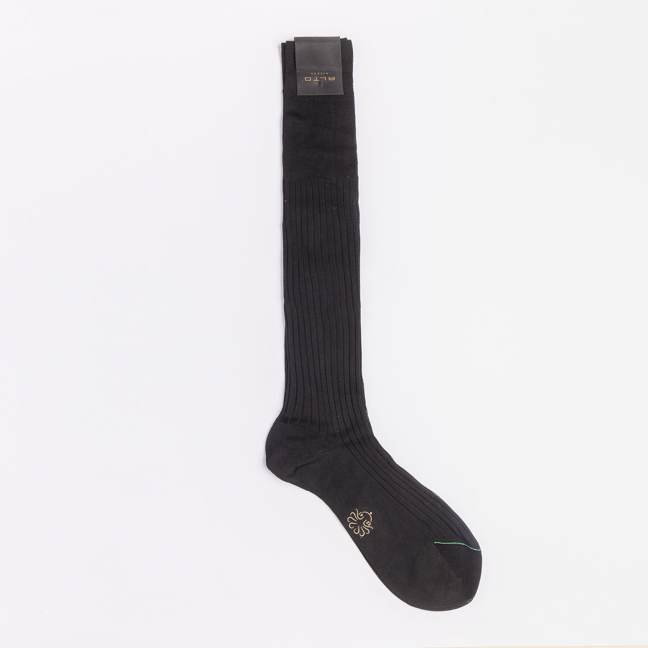 Alto Milano PE918UL No. 2 Long black lisle sock