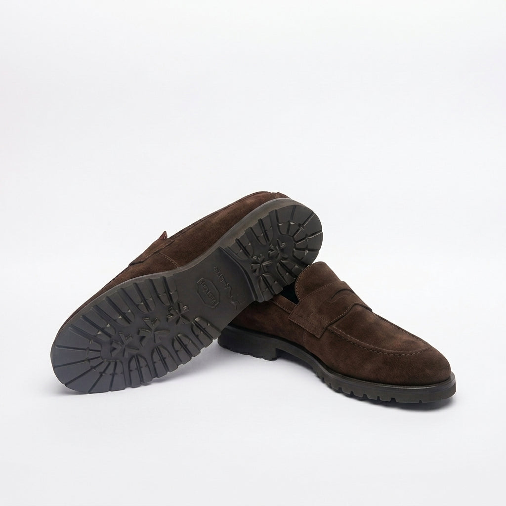 Mocassino penny Barrett 241U055 in camoscio marrone