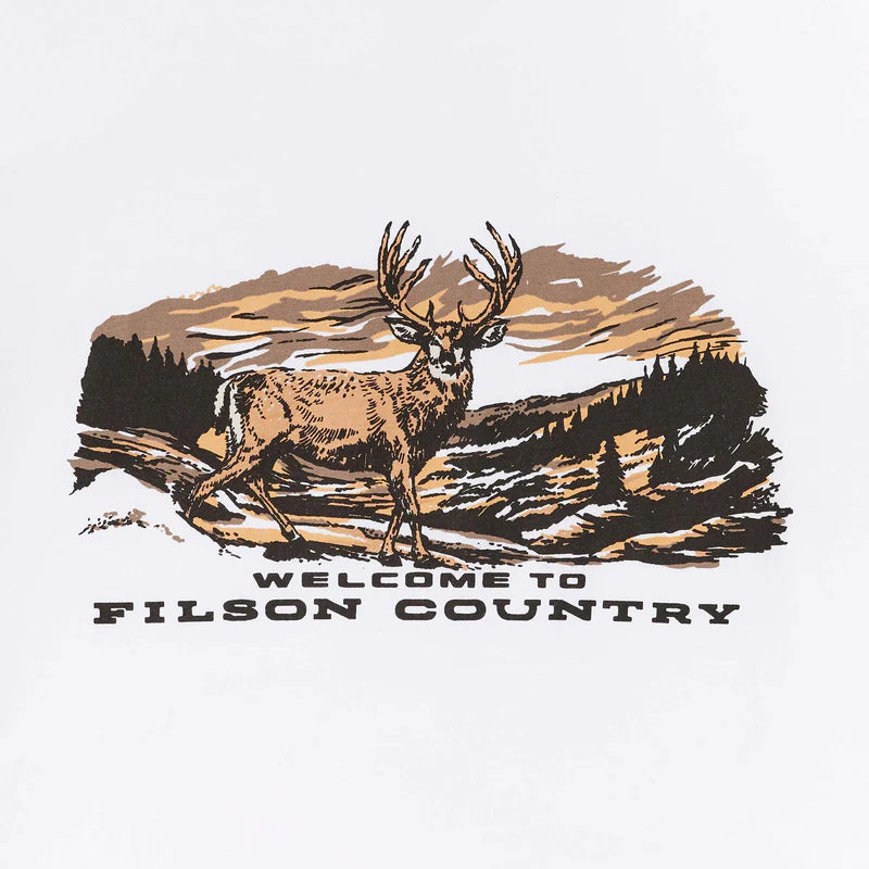 T-shirt a maniche corte Filson Buckshot in tessuto bianco