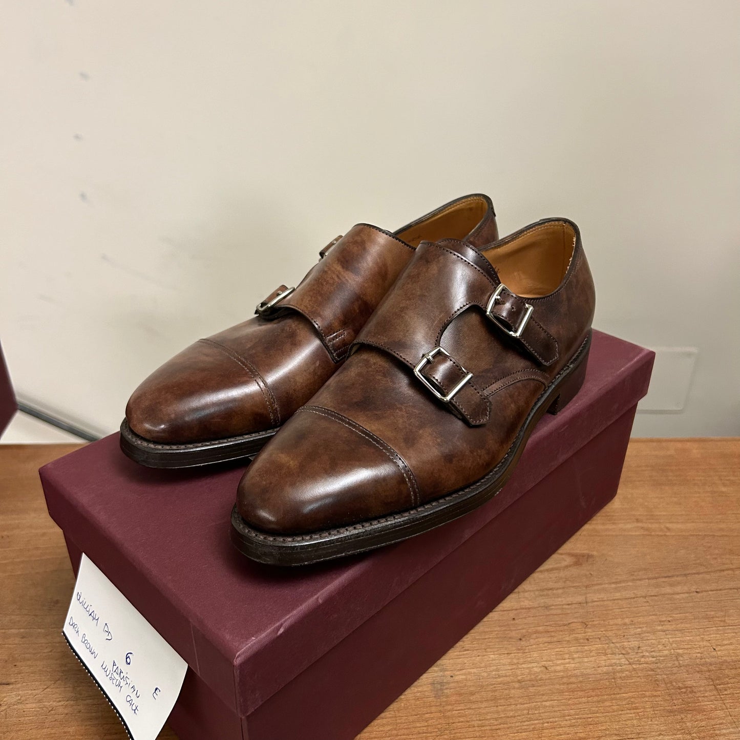 Doppia fibbia John Lobb William in pelle marrone (Parisian Brown)