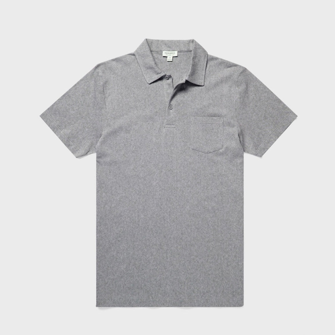 Polo a maniche corte Sunspel Riviera in cotone grigio