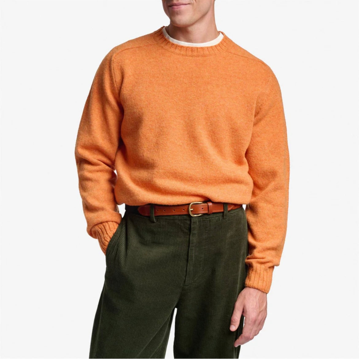 Maglione girocollo Sebago Gilead in lana arancione