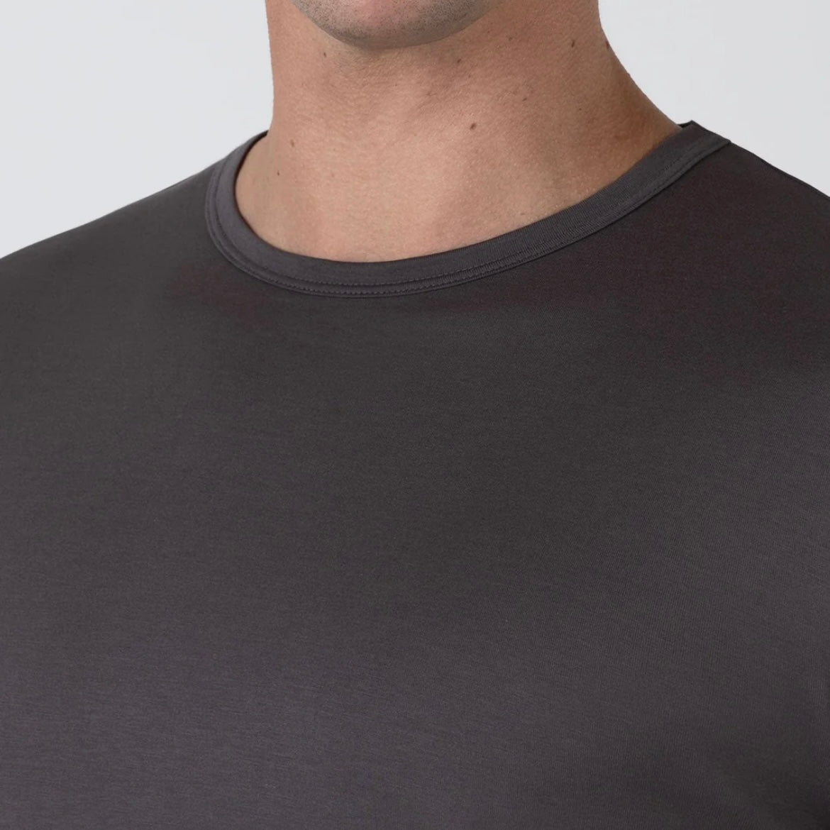 T-shirt a maniche corte Sunspel Classic T‑shirt in cotone grigio scuro