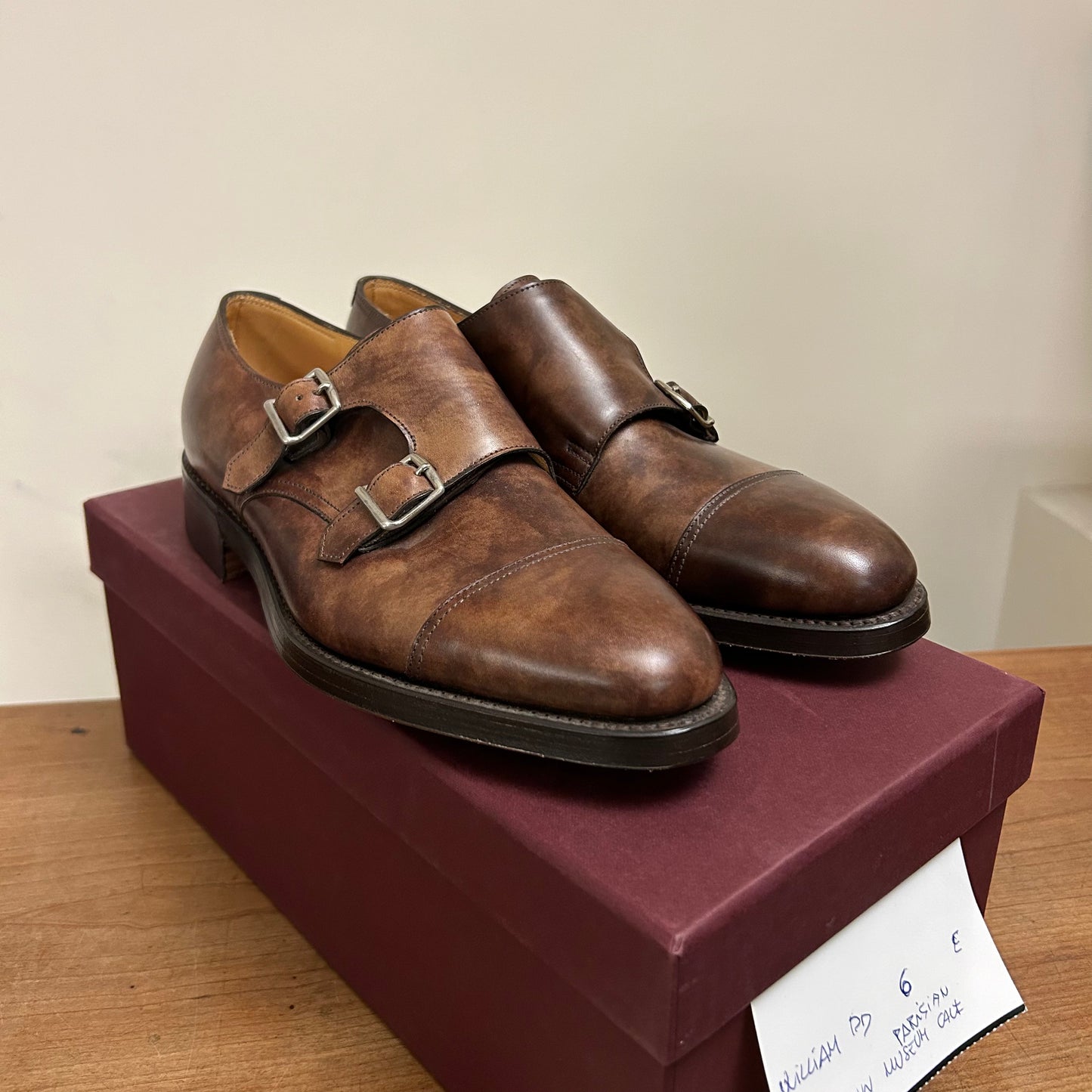 Doppia fibbia John Lobb William in pelle marrone (Parisian Brown)