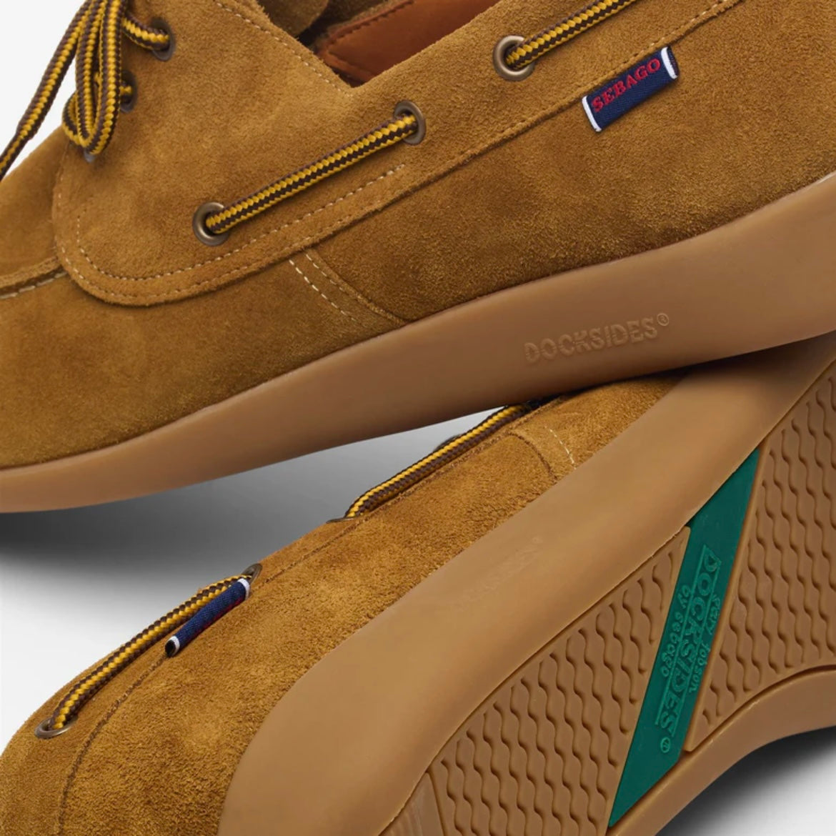 Stringata derby Sebago Gary Jobson in camoscio marrone chiaro