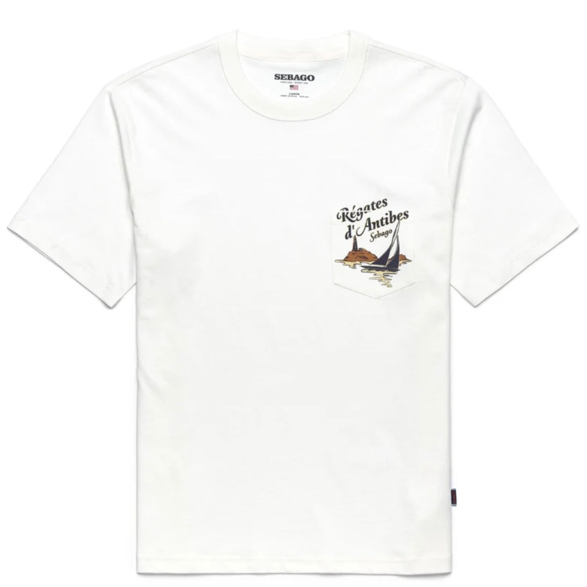 T-shirt a maniche corte Sebago Regatta France T in cotone bianco