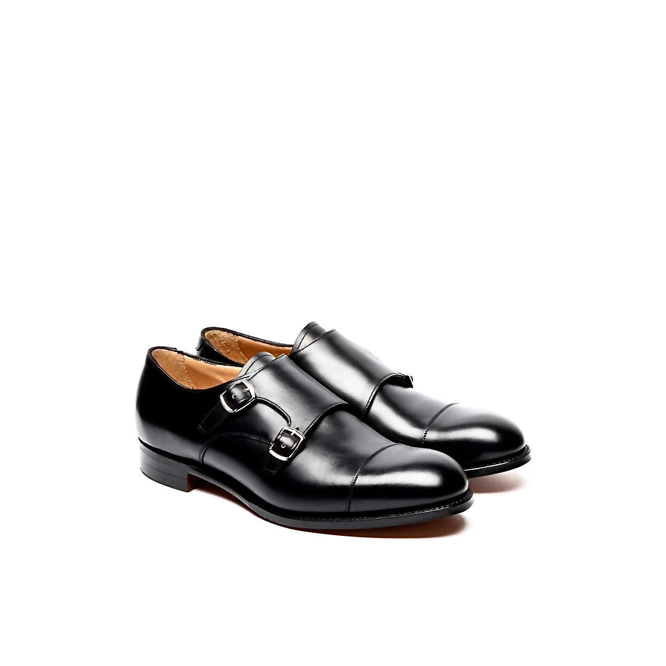 Doppia fibbia Cheaney Joseph & Sons Edmund in pelle spazzolata nera