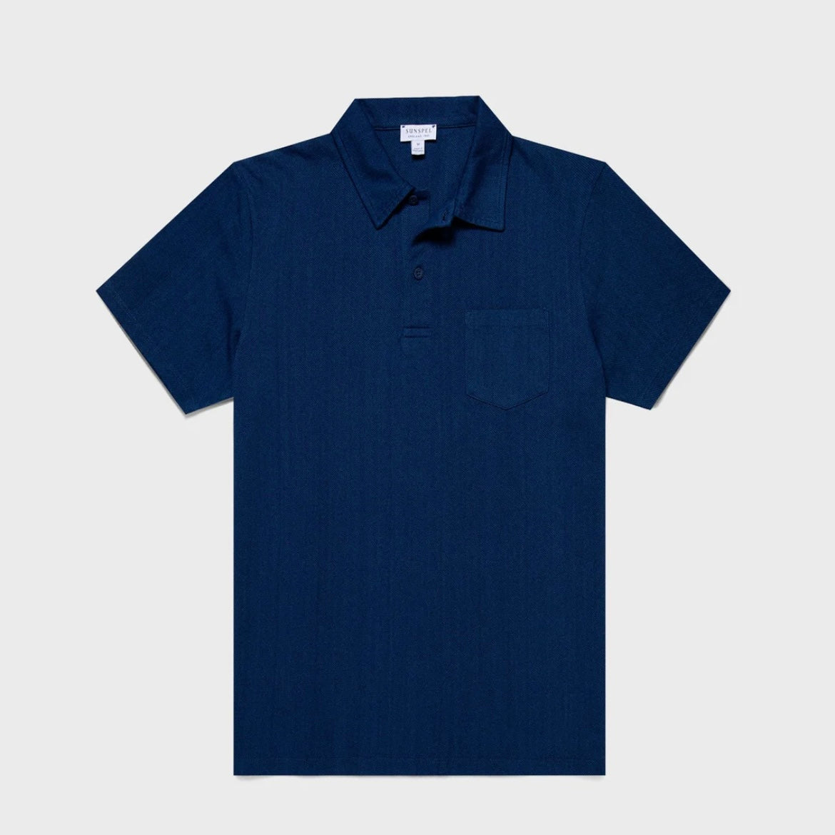 Polo a maniche corte Sunspel Riviera in cotone blu elettrico