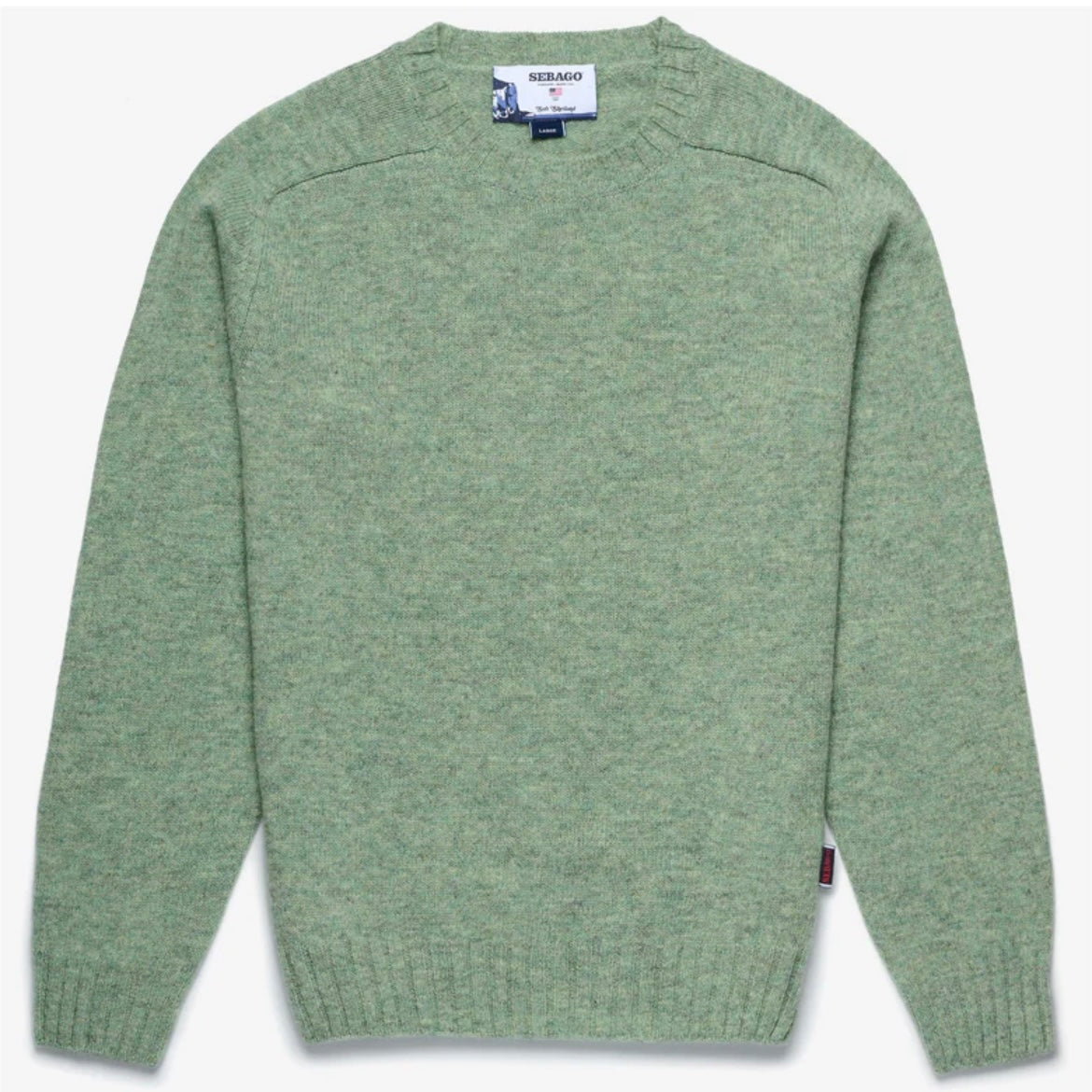 Maglione girocollo Sebago Gilead in lana verde salvia
