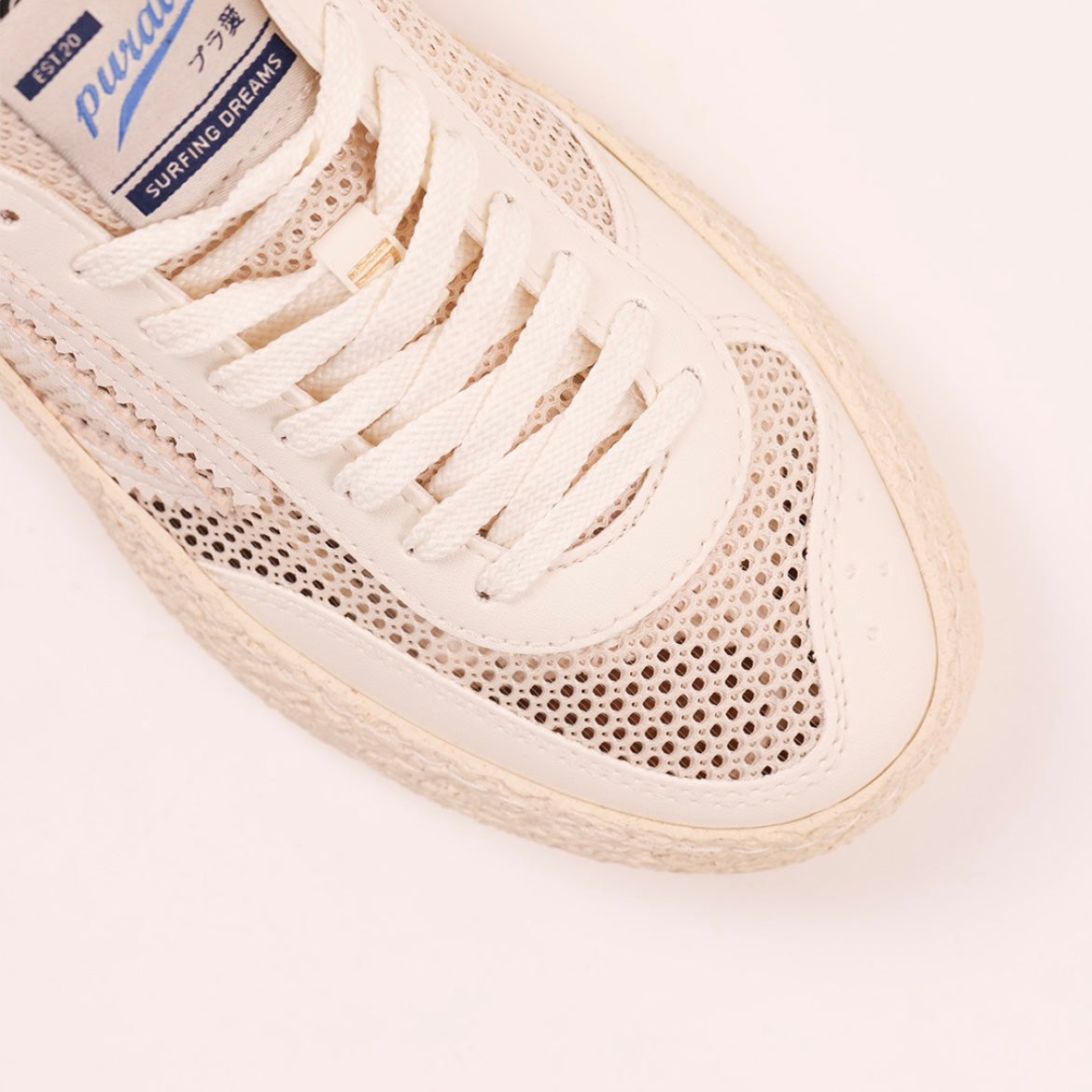 Puraai Beach Breeze eco-friendly sneaker in white leather fabric