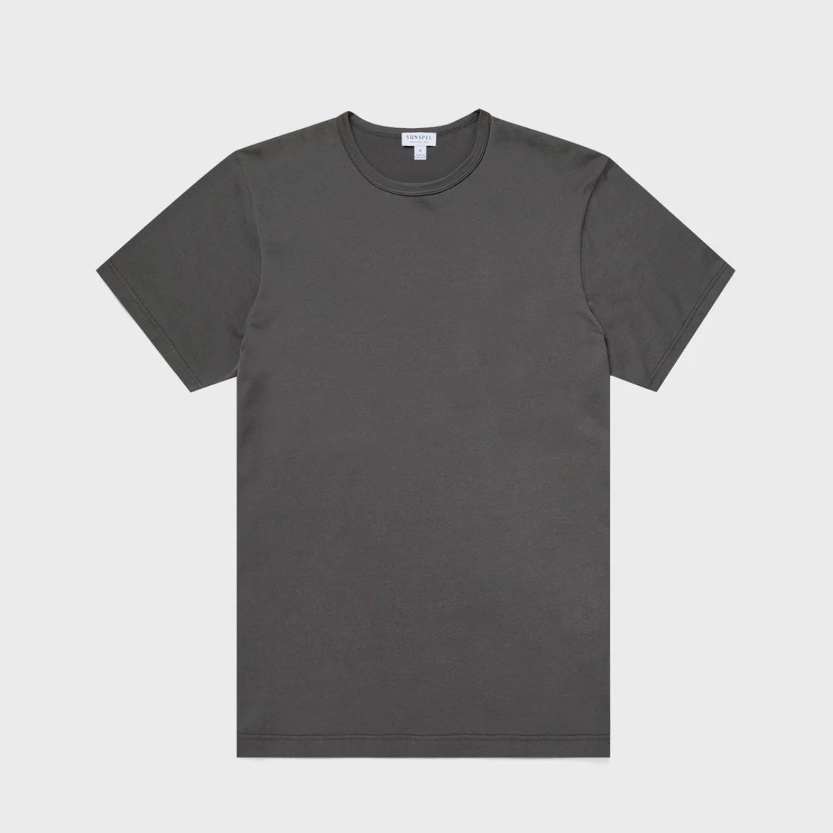 T-shirt a maniche corte Sunspel Classic T‑shirt in cotone grigio scuro