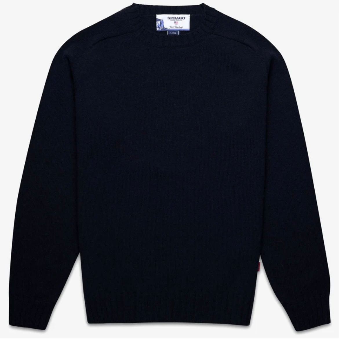 Maglione girocollo Sebago Gilead in lana blu