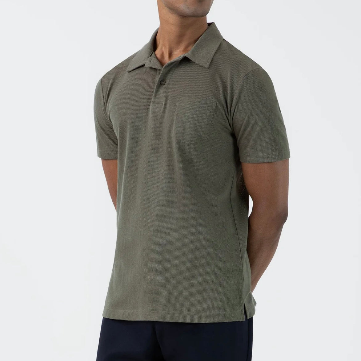 Polo a maniche corte Sunspel Riviera in cotone verde