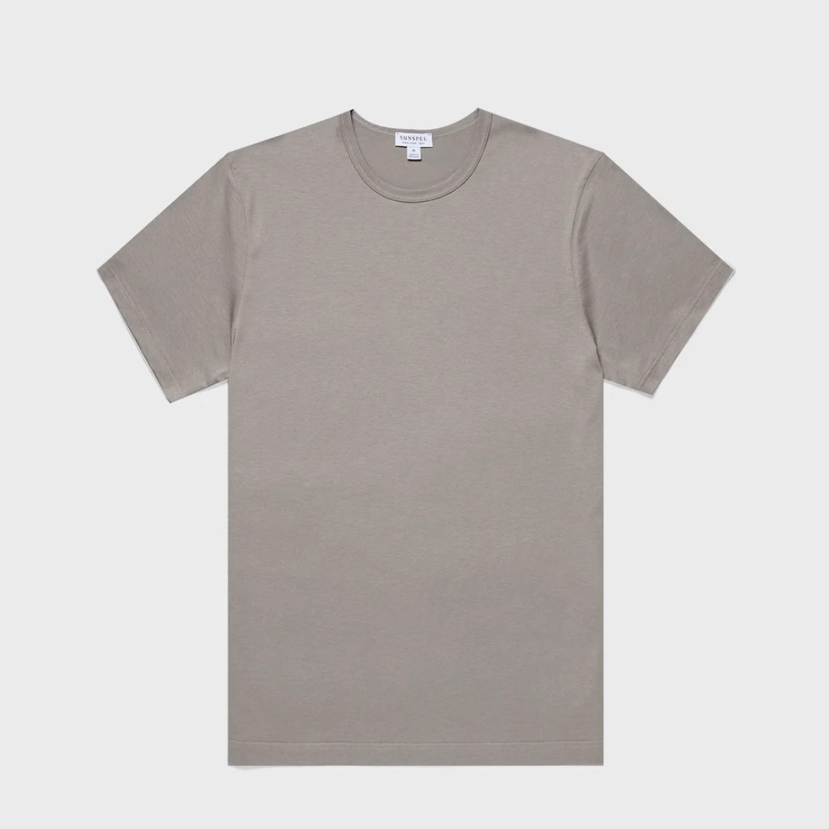 T-shirt a maniche corte Sunspel Classic T‑shirt in cotone grigio chiaro