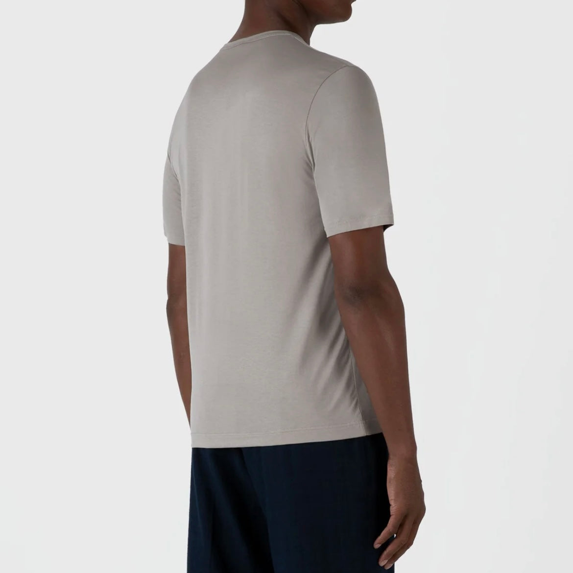 T-shirt a maniche corte Sunspel Classic T‑shirt in cotone grigio chiaro