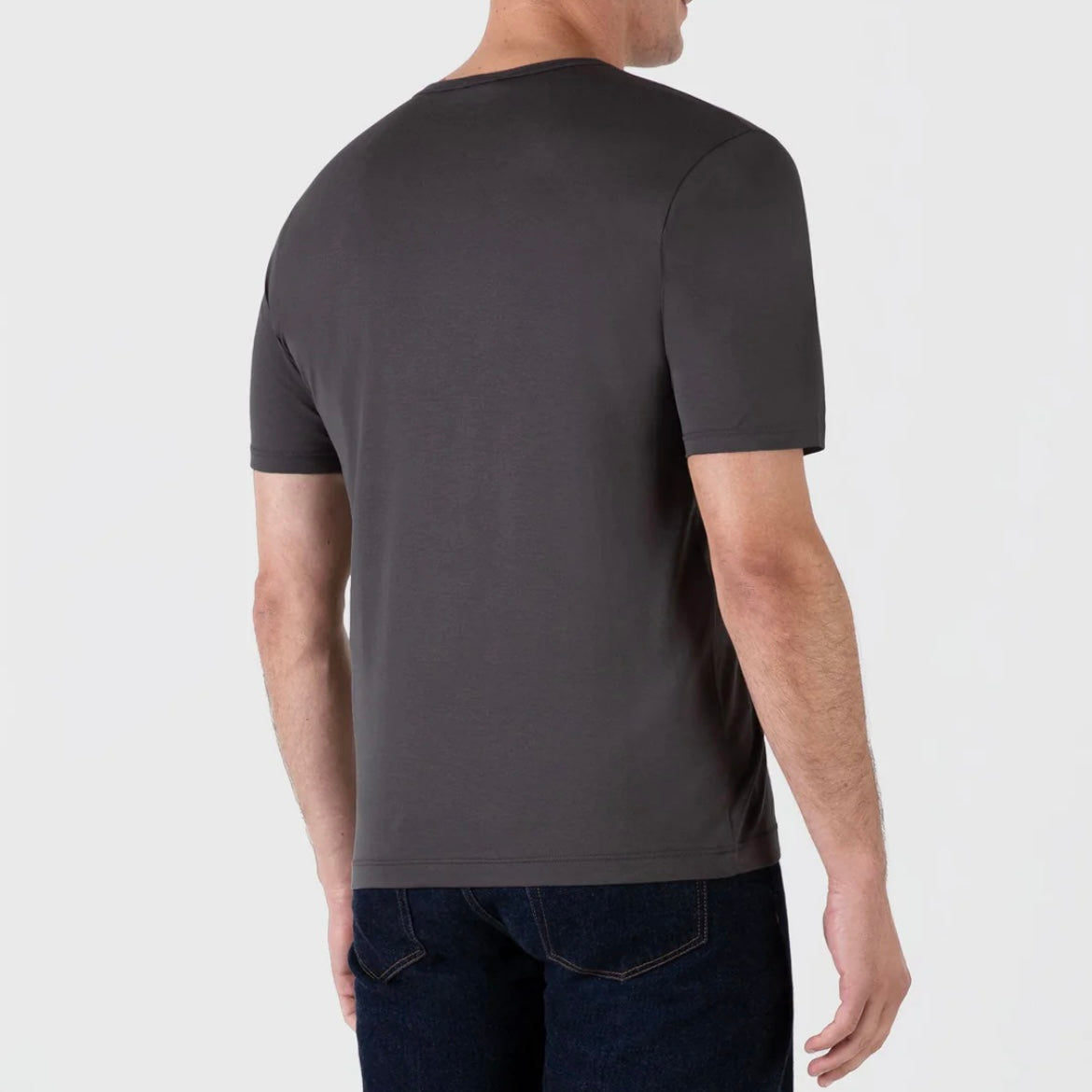 T-shirt a maniche corte Sunspel Classic T‑shirt in cotone grigio scuro