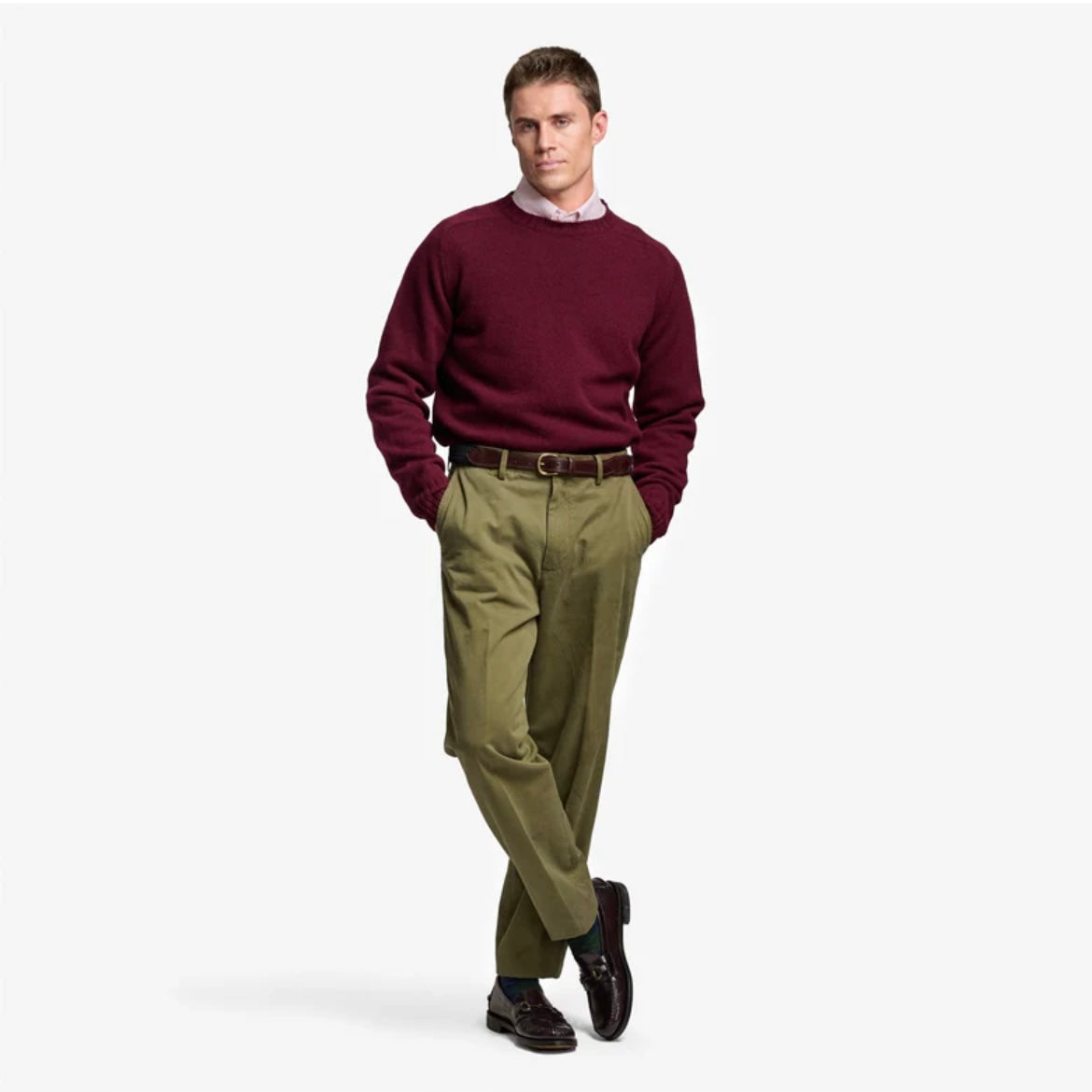 Maglione girocollo Sebago Gilead in lana bordeaux