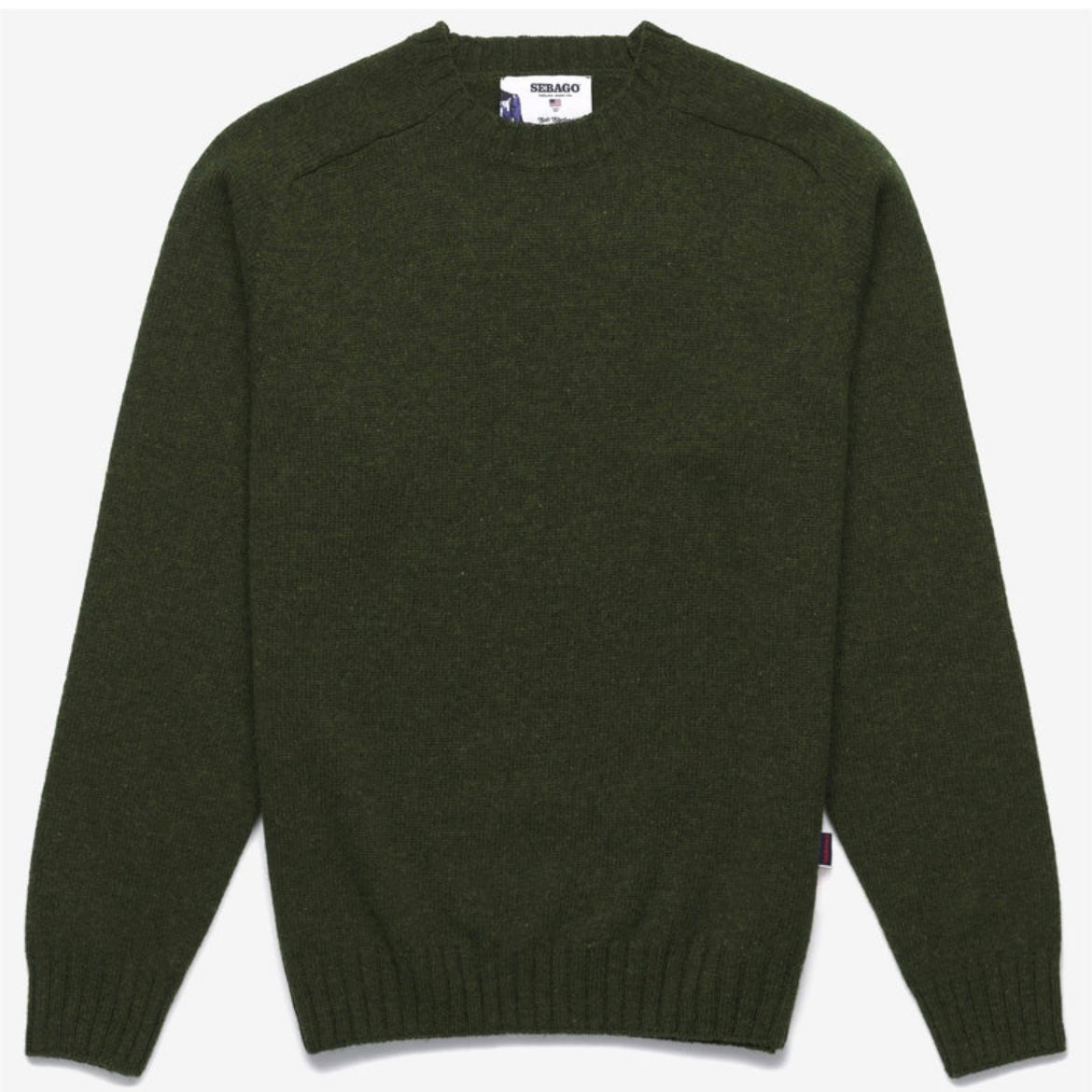 Maglione girocollo Sebago Gilead in lana verde scuro