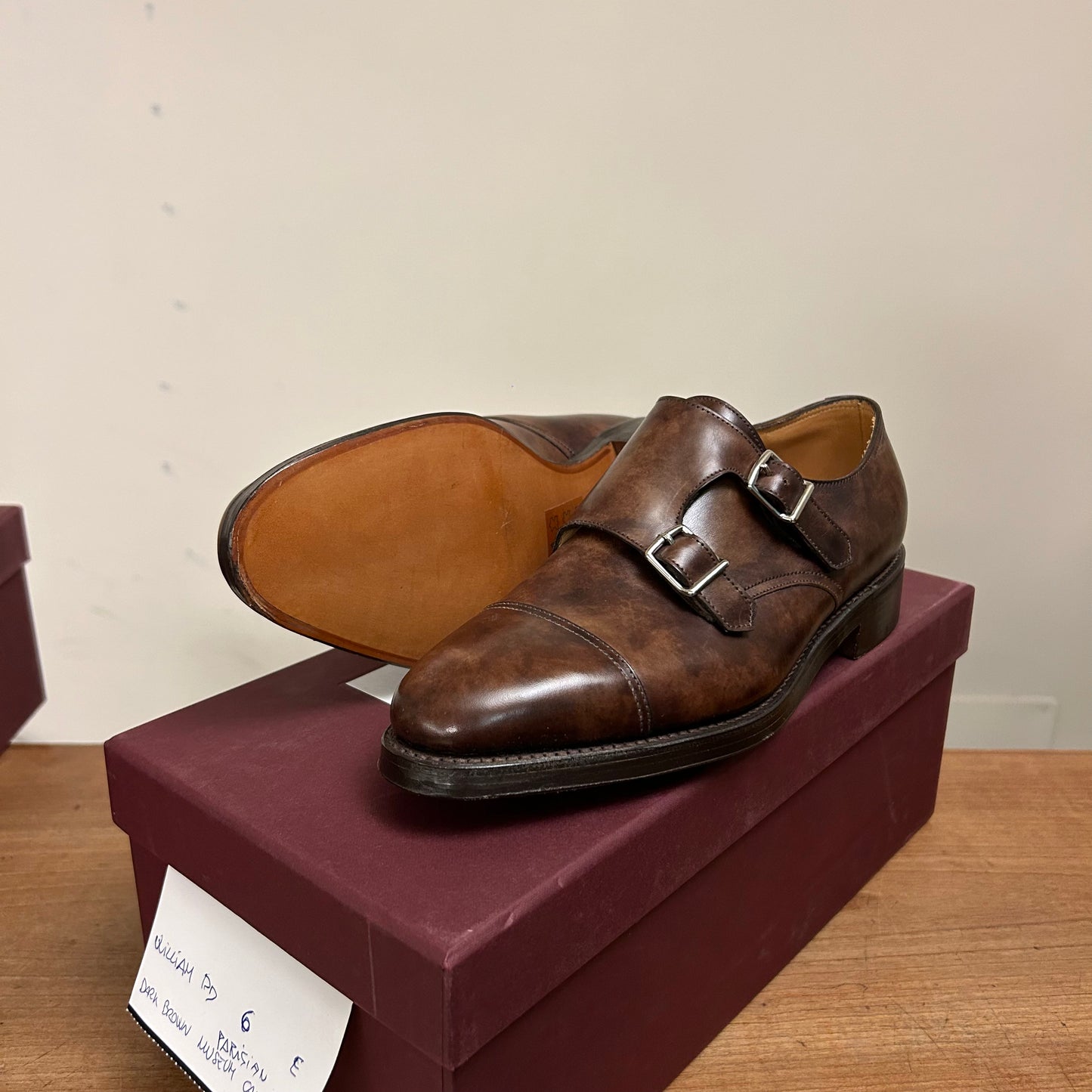 Doppia fibbia John Lobb William in pelle marrone (Parisian Brown)