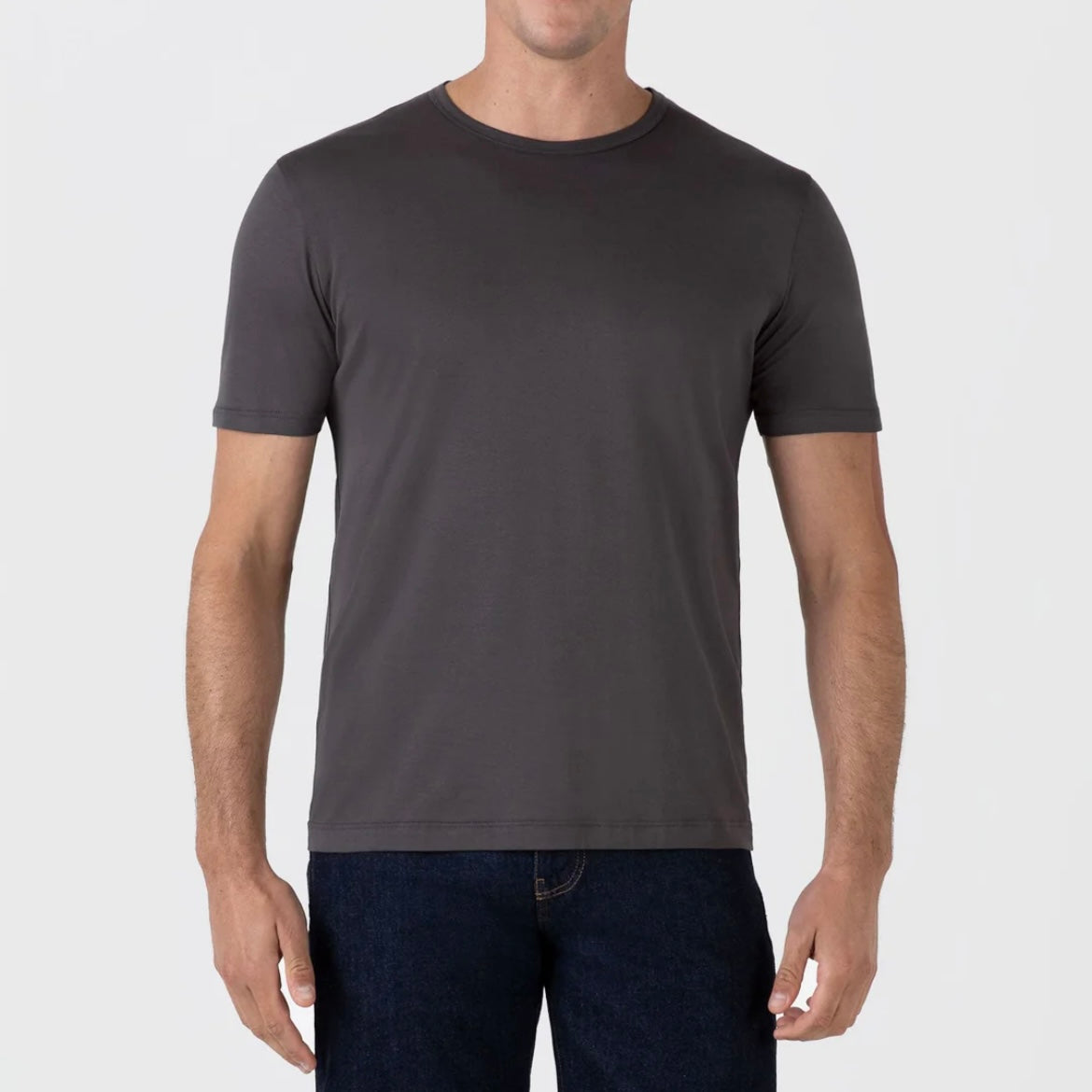 T-shirt a maniche corte Sunspel Classic T‑shirt in cotone grigio scuro