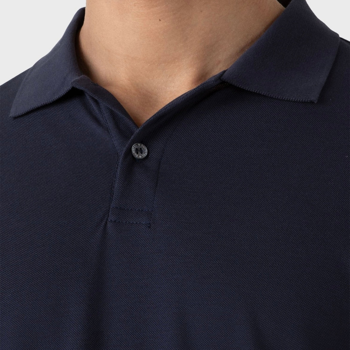 Polo a maniche lunghe Sunspel Piqué in cotone blu