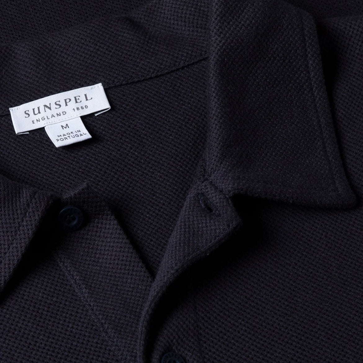 Polo a maniche corte Sunspel Riviera in cotone blu