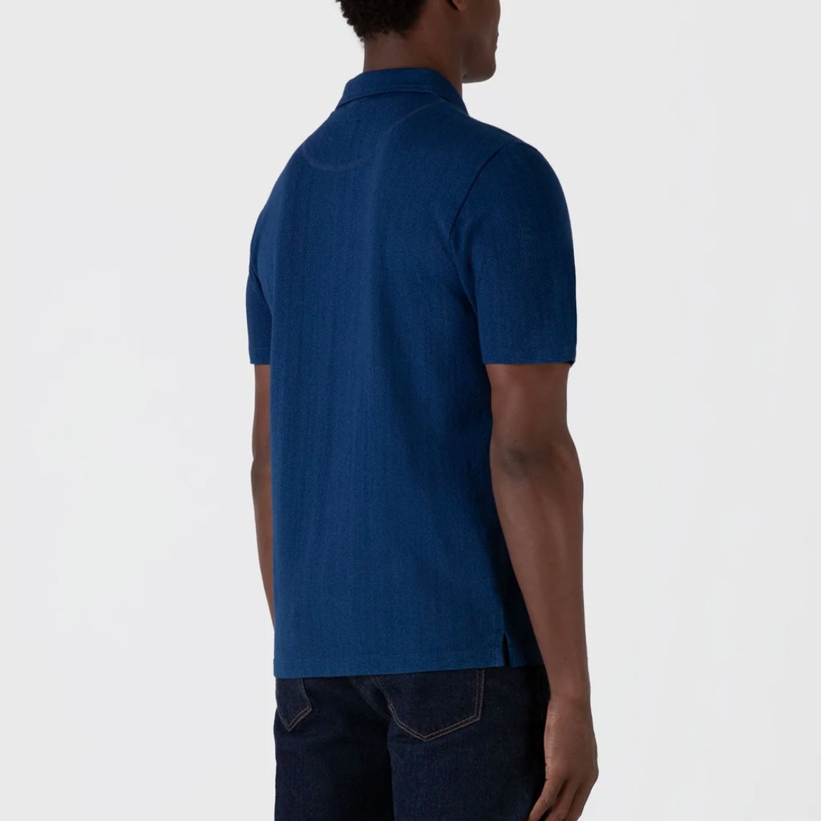 Polo a maniche corte Sunspel Riviera in cotone blu elettrico