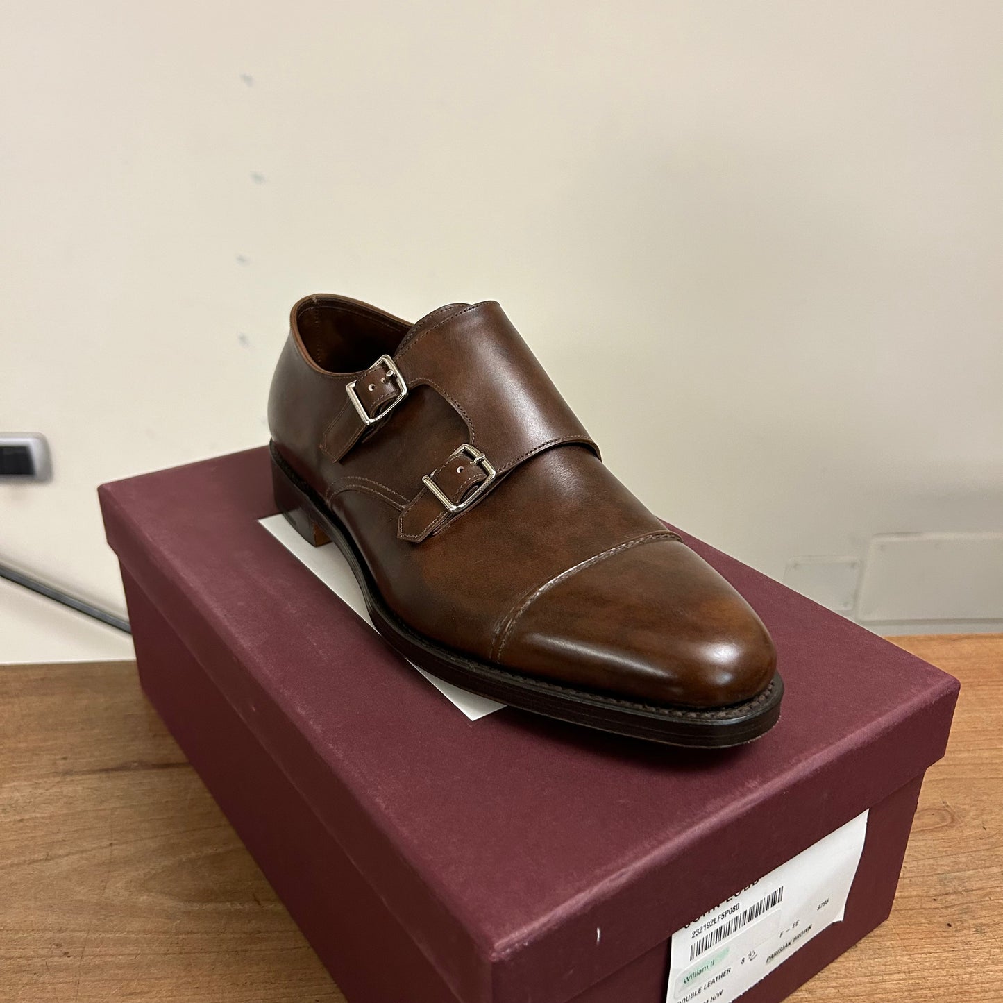 Doppia fibbia John Lobb William II in pelle marrone (Parisian Brown)