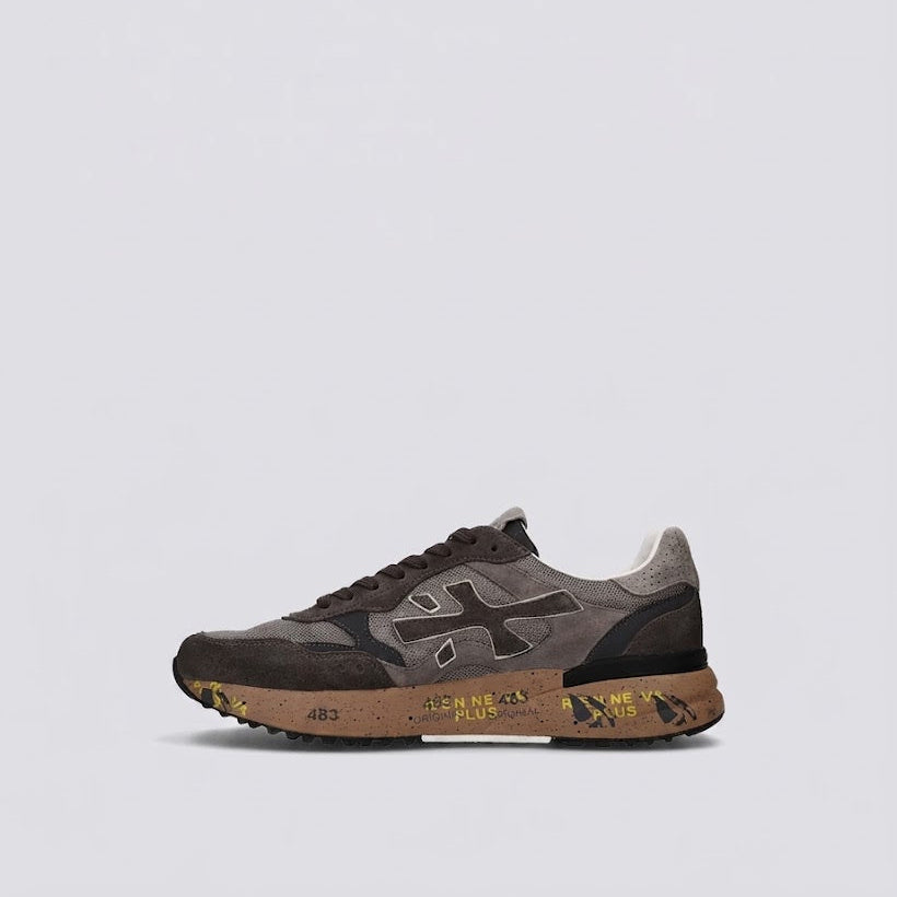Sneaker Premiata Mick 0.1 in camoscio e pelle grigia
