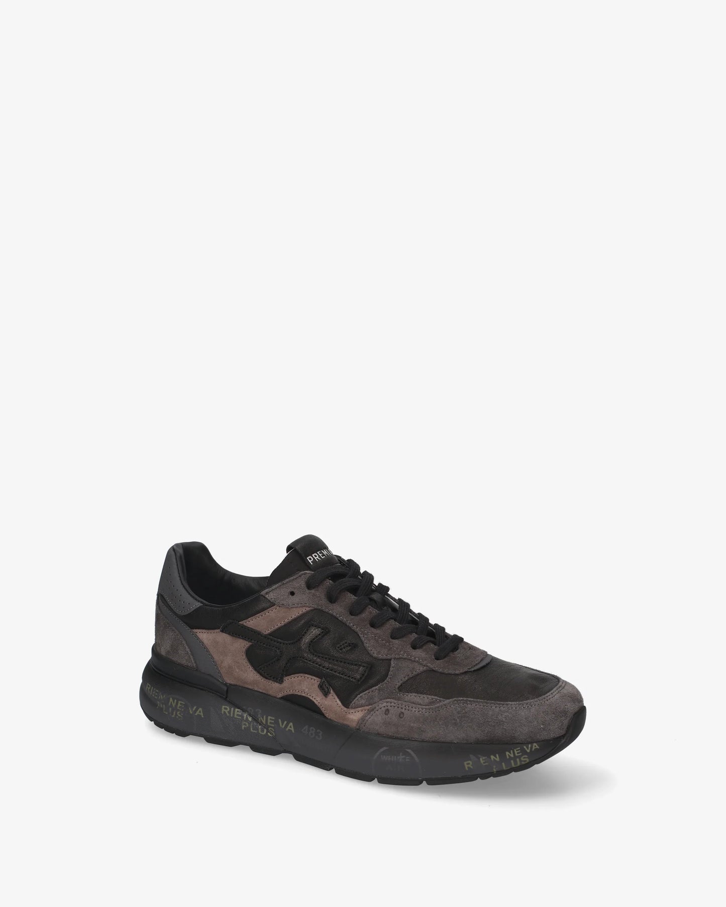 Sneaker Premiata Mick 0.1 in camoscio grigio e pelle nera