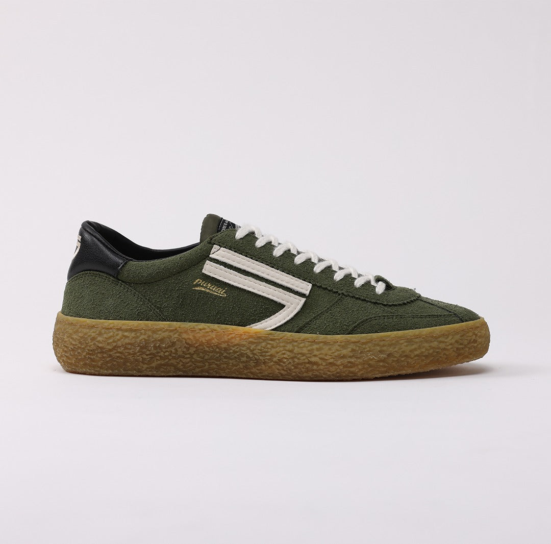 Sneaker eco-friendly Puraai Foliage in camoscio verde