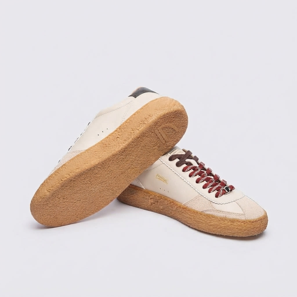 Sneaker eco-friendly Puraai Champagne in pelle e camoscio beige