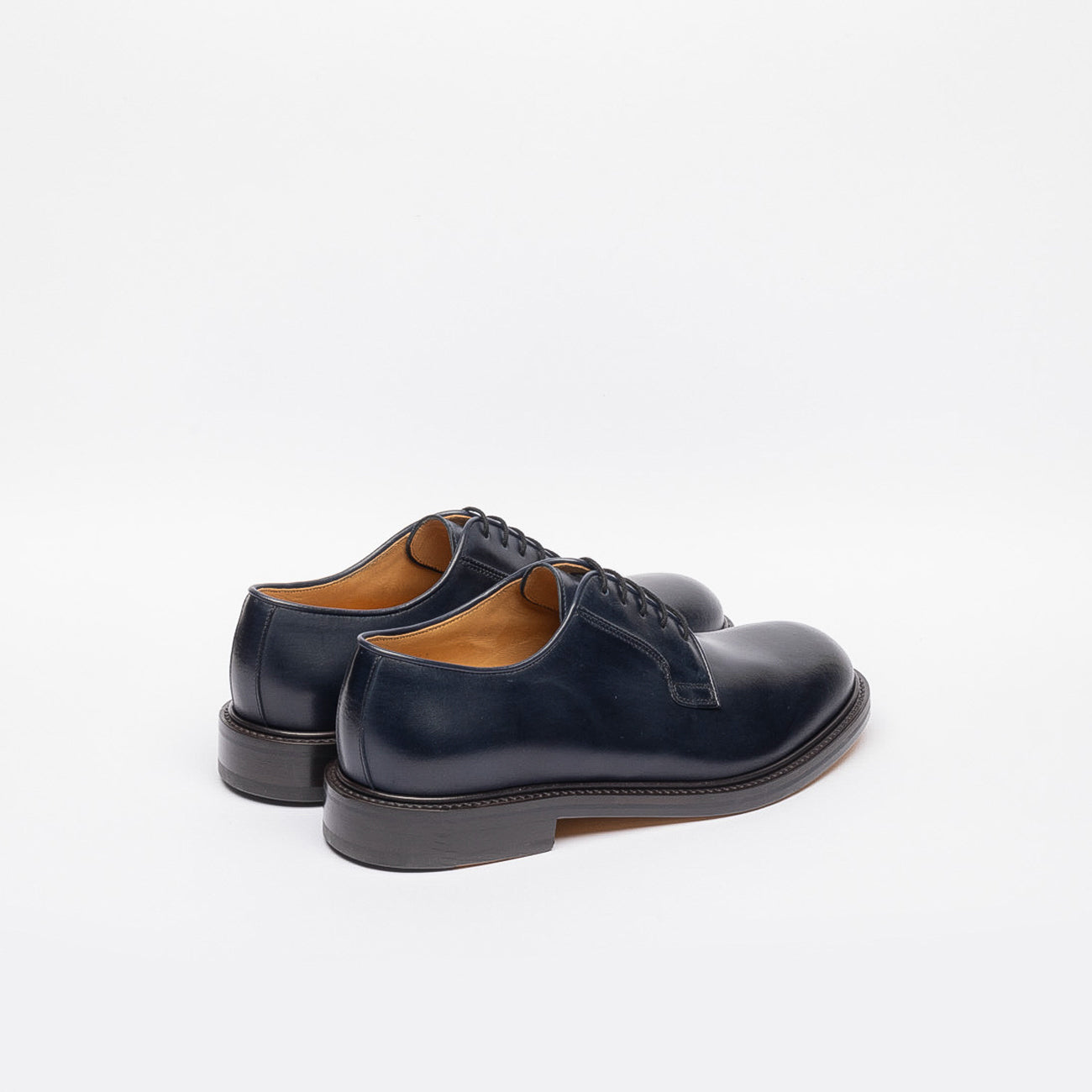 Stringata derby Borghini 471 in pelle spazzolata blu