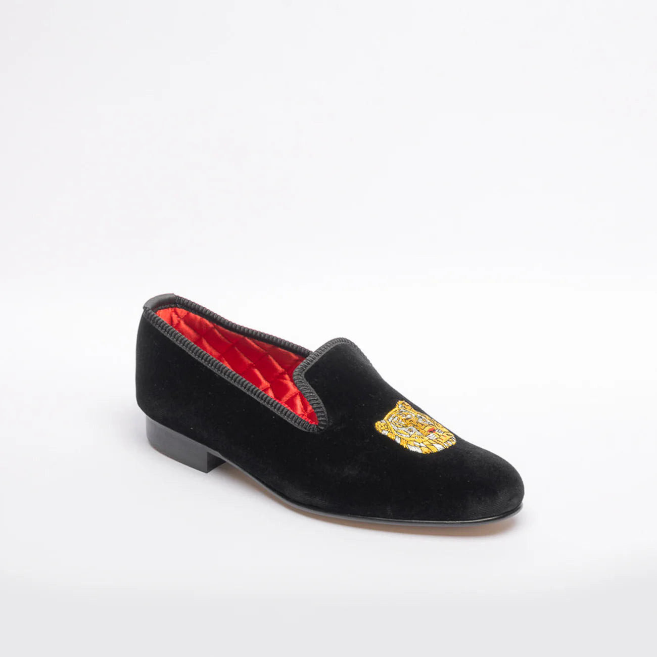 Mocassino slipper Bowhill & Helliot Tigre in velluto nero