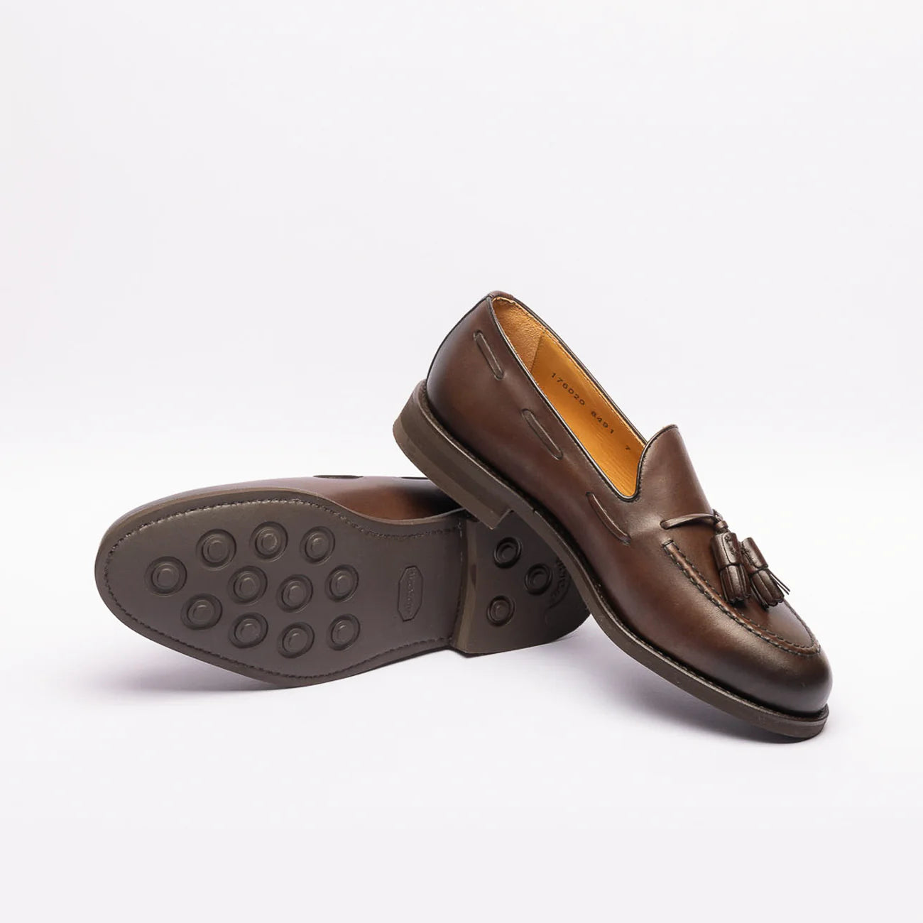 Berwick 8491 brown leather tasseled loafer (Vibram sole)