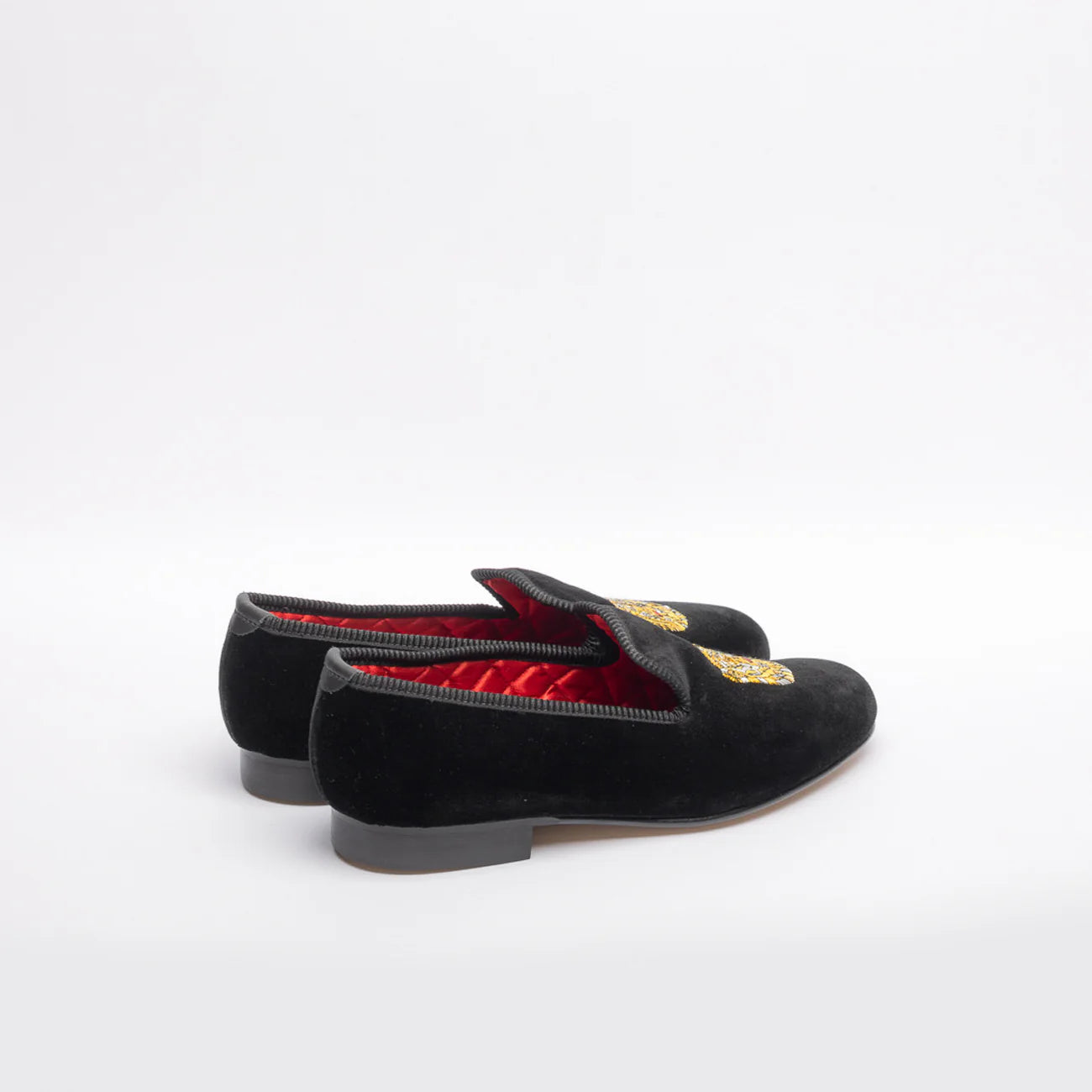 Mocassino slipper Bowhill & Helliot Tigre in velluto nero