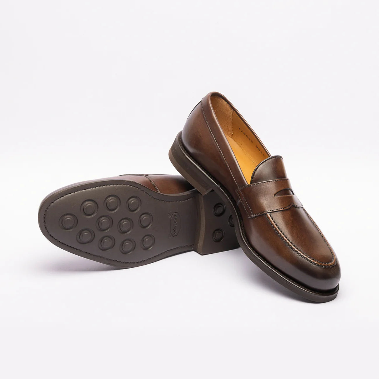 Berwick 9628 brown leather penny loafer (Vibram sole)