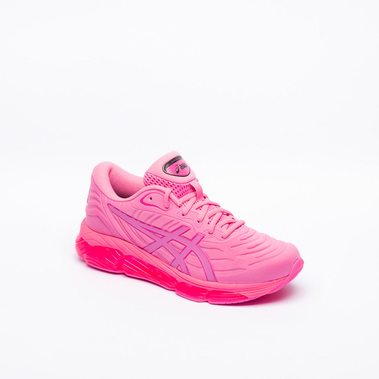 Asics Gel-Quantum 360 VIII Emboss running sneaker in pink fabric and logo